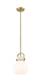 Downtown Urban One Light Pendant in Brushed Brass (405|410-1SS-BB-G410-8WH)