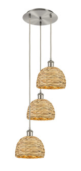 Ballston Three Light Pendant in Brushed Satin Nickel (405|113B-3P-SN-RBD-8-NAT)