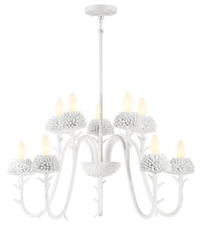 North Fork Ten Light Chandelier in Sand White (7|5907-655)