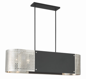 Noho by Robin Baron Six Light Island Pendant in Brushed Nickel With Sand Coal Highlights (42|P5531-420)