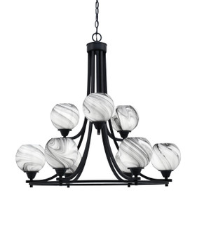 Paramount Nine Light Chandelier in Matte Black (200|3409-MB-4109)