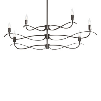 Willow Six Light Chandelier in Dark Smoke (39|136350-SKT-MULT-07)