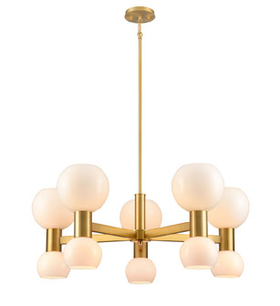 Lillooet Eight Light Chandelier in Brass And True Opal Glass (214|DVP49424BR-TO)