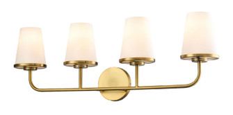 Kanata Four Light Vanity in Brass With Half Opal Glass (214|DVP48044BR-OP)