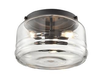 Rouge Valley Three Light Flush Mount in Black With Ripple Glass Glass (214|DVP47274BK-RPG)