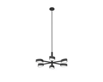 Northen Marches Six Light Pendant in Ebony With Half Opal Glass (214|DVP45426EB-OP)