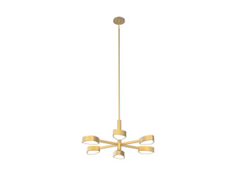 Northen Marches Six Light Pendant in Brass With Half Opal Glass (214|DVP45426BR-OP)