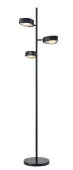 Northen Marches Three Light Floor Lamp in Ebony With Half Opal Glass (214|DVP45409EB-OP)