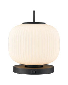 Mount Pearl One Light Table Lamp in Graphite With Ribbed Half Opal Glass (214|DVP40017GR-RIO)