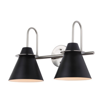 Talia Two Light Vanity in Brushed Nickel/Matte Black (387|IVL1076A02BKN)