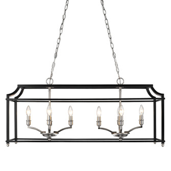 Leighton PW Eight Light Linear Pendant in Pewter (62|8401-LP PW-BLK)