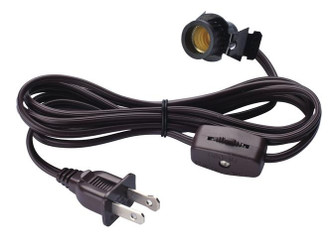 Cord Set 6' Cord Set with Snap-In Pigtail Candelabra Base Socket and Cord Switch in Brown (88|7000300)