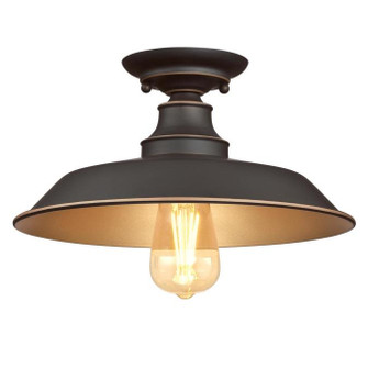 Iron Hill One Light Semi-Flush Mount in Oil Rubbed Bronze With Highlights (88|6370300)