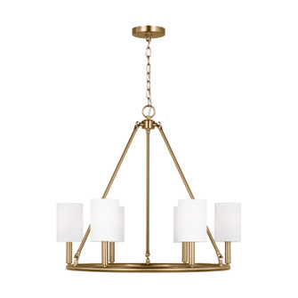 Egmont Six Light Chandelier in Satin Brass (454|DJC1086SB)