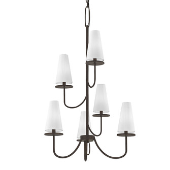 Marcel Six Light Chandelier in Pompeii Bronze (67|F6297-TBZ)