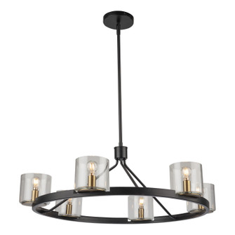 Salinas Six Light Chandelier in Black and Brass (78|AC11826BB)