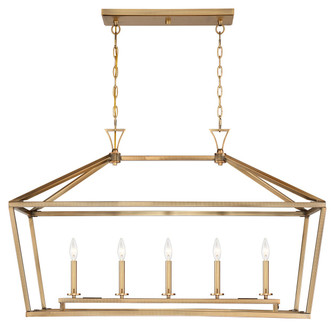 Townsend Five Light Linear Chandelier in Warm Brass (51|1-424-5-322)