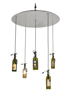 Tuscan Vineyard Five Light Pendant in Nickel,Green (57|99832)