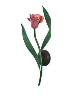 Tulip One Light Wall Sconce in Cafe Noir/Green/Peach-Pink (57|99463)