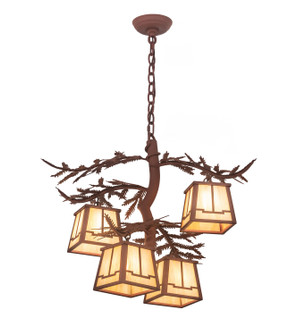Pine Branch Four Light Chandelier in Rust (57|99399)