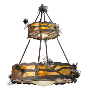 Woodland Pine Seven Light Chandelier in Rust Over Wrought Iron (57|98873)
