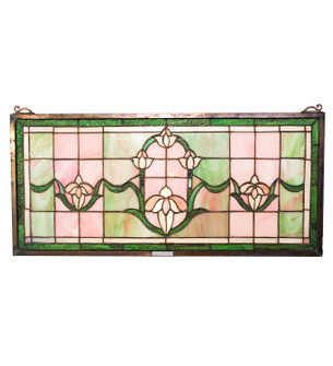 Tulips Transom Window in Craftsman Brown (57|98463)