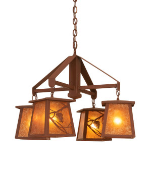 Whispering Pines Four Light Chandelier in Rust (57|98359)