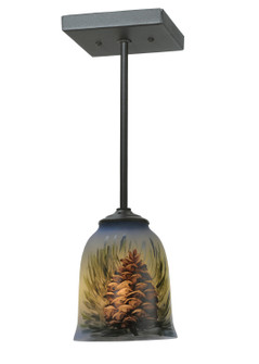 Pinecone One Light Mini Pendant in Wrought Iron (57|94906)