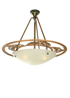 Metro Fusion Three Light Semi-Flushmount in Vintage Copper,Transparent Copper (57|70922)