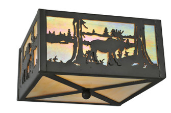 Moose At Lake Two Light Flushmount in Mahogany Bronze (57|68282)