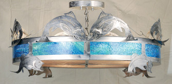 Catch of the Day Eight Light Semi Flush Mount in Steel (57|68166)