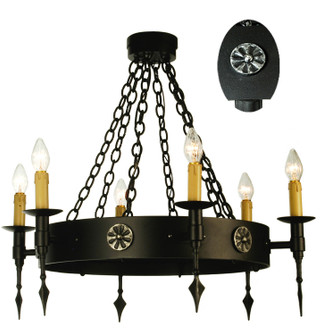 Warwick Six Light Chandelier in Dark Roast/Aged Steel (57|67719)