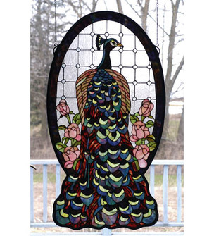 Peacock Profile Window in Wrought Iron (57|67135)