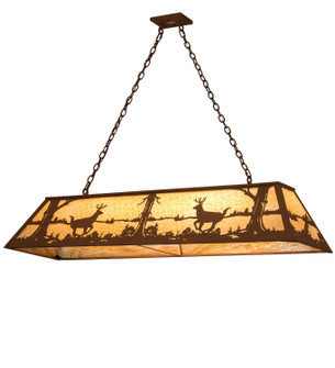Deer At Lake Nine Light Oblong Pendant in Earth (57|65420)