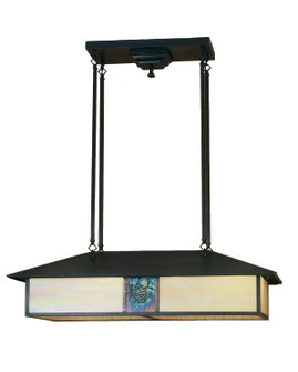 Winter Pine Four Light Oblong Pendant in Craftsman Brown (57|56401)