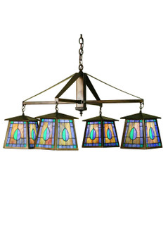 Mackintosh Leaf Four Light Chandelier in Antique Copper (57|51377)