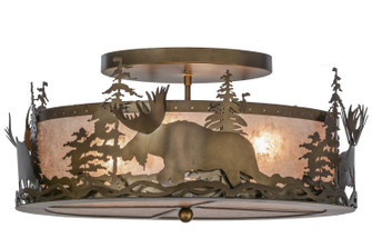 Moose at Dusk Four Light Flushmount in Antique Copper (57|51092)