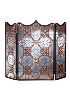 Victorian Beveled Fireplace Screen in Antique Copper (57|48092)