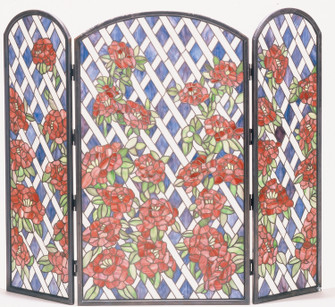 Rose Trellis Fireplace Screen in Purple/Blue Burgundy Ia Cai (57|35744)
