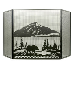 Bear Creek Fireplace Screen in Black Metal (57|31617)