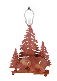 Grizzly Bear Through The Trees Two Light Table Base Hardware in Hand Painted Rust (57|29077)