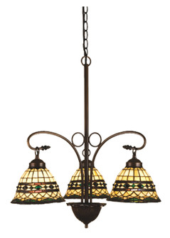 Tiffany Roman Three Light Chandelier in Beige Green Pbagwg Green (57|27421)