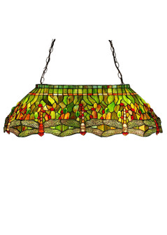 Tiffany Hanginghead Dragonfly Six Light Oblong Pendant in Oranger Red Green (57|26547)