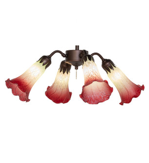 Seafoam/Cranberry Four Light Fan Light in Mahogany Bronze (57|261501)