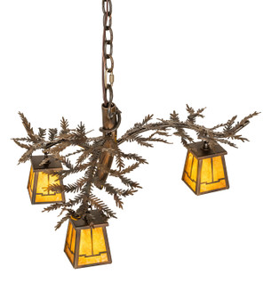Pine Branch Three Light Chandelier in Dark Burnished Antique Copper (57|257933)