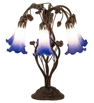 Blue/White Pond Lily Six Light Table Lamp in Mahogany Bronze (57|255820)