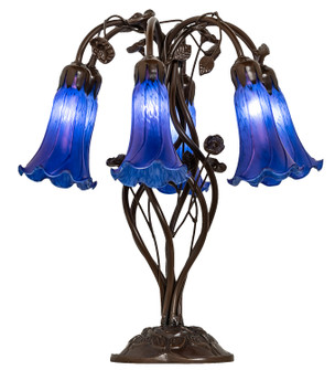 Blue Six Light Table Lamp in Mahogany Bronze (57|255808)