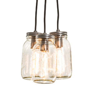 Mason Jar Three Light Pendant in Nickel (57|255331)