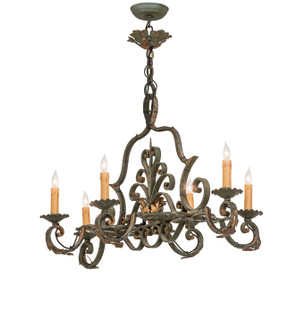 Rosalie Six Light Chandelier in Vintage Moss (57|254930)