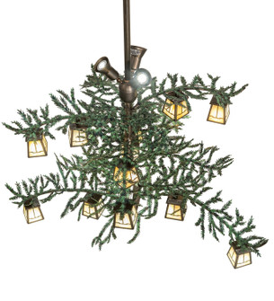 Pine Branch 15 Light Chandelier in Antique Copper With Green Needles (57|253317)